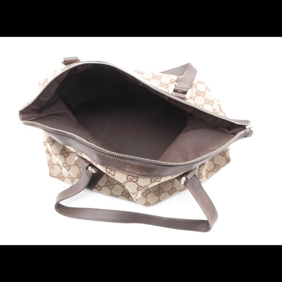 Small Brown Gucci Abby Tote in GG Supreme Canvas - Picture 13 of 16